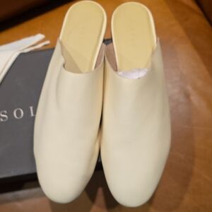 Womens Nisolo Cream Leather Mules